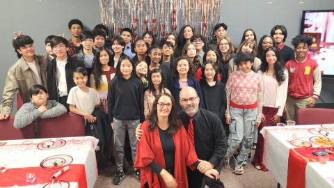 Teens4Christ get together for a special “valenteens” dinner.