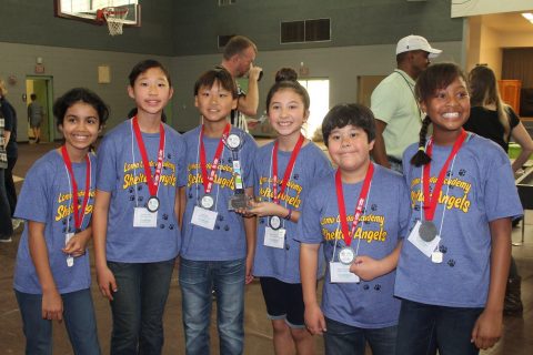 Overall 2017 Robotics Co-Champions Loma Linda Academy Shelter Angels. Photo by Los Angeles Adventist Academy Student Photo Team