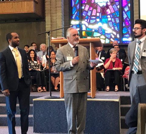 The Camarillo pastoral team includes Calvin Gardner, youth pastor; Erwin Joham, senior pastor; and Jason Whitley, associate pastor. Photo by Betty Cooney