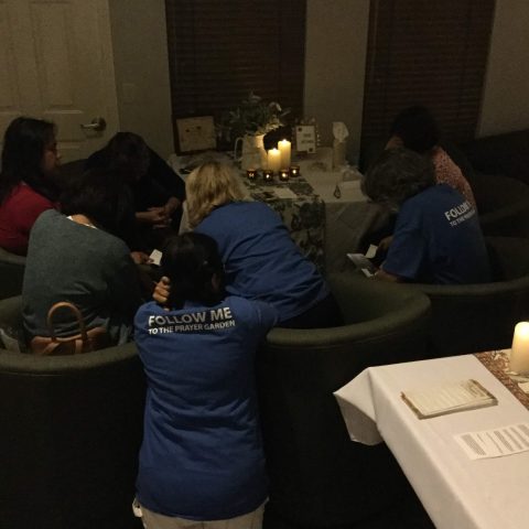 Prayer counselors pray with women at the station for the home. Photo provided by/courtesy of Dimple Fields