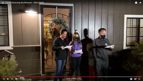 North Hills members visit Pastor Cress to ask him and his family to sing a Christmas carol.
