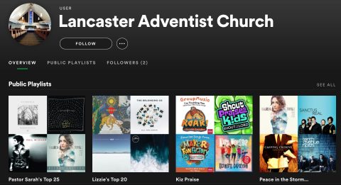 Lancaster church Spotify playlists