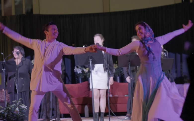 Wilfrido Arroyo (left) and Ingrid Blanco (right), owners of Santa Clarita dance studio D’Wilfri DanceArt and
Entertainment, incorporate dance into the oratorio.