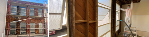 Water damage prompted repair work such as replacing wood, treating mold, and a roof redesign. Although
renovations are not yet complete, the church community continues to trust God through the process.