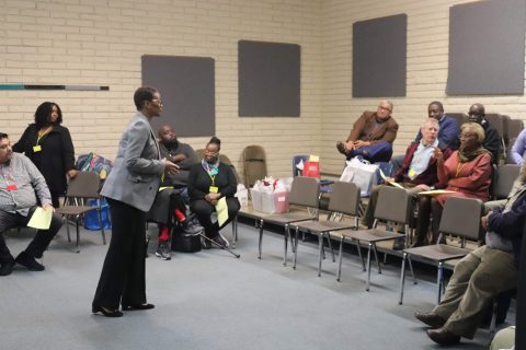 Carol Todd, principal of Los Angeles Adventist Academy, spearheads a discussion with LAAA’s constituent churches.