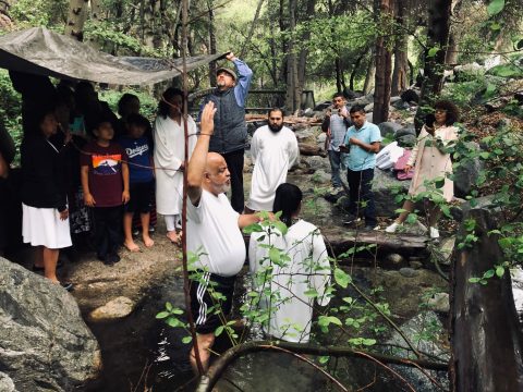 Of the 16 people baptized at Central Spanish church, three were baptized in a creek near Los Angeles forest.