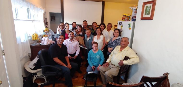 One of eight small groups from Long Beach Spanish church gathers for a photo during their week of study.