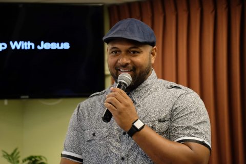 Taimi speaks to the youth and young adults about the importance of keeping up with Jesus. Sabbath school and divine worship services were also offered for juniors, primary, and children’s classes.