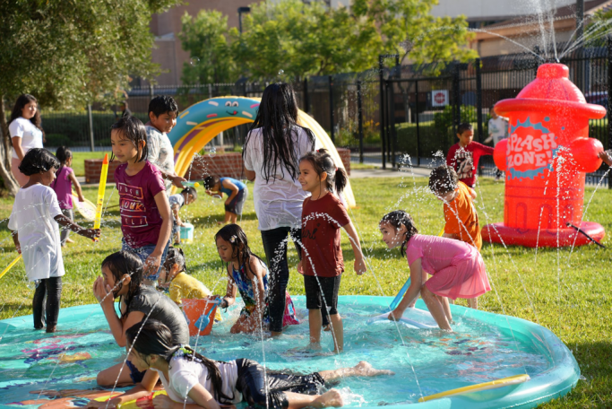 On Thursday, instead of the usual rotations, everyone joined in on Family Fun Day water centers and water games.