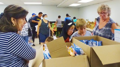 Communities shop for food for their families.