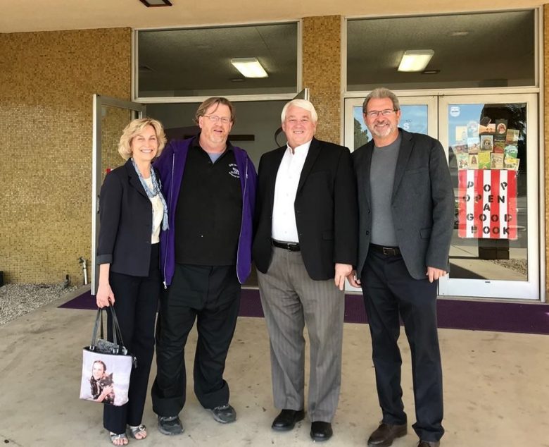 (l. to r.) Pamela C. Forbes, Ph.D., SCC Associate Superintendent; Stephen Stokes, M.A., SVAS Principal; Larry Blackmer, Ph.D., Vice President for Education, North American Division; and Harold A. Crook, Ed.D., SCC Superintendent of Education are pictured here after touring the school on the first day of Blackmer’s visit. Photo provided by Simone Buttler