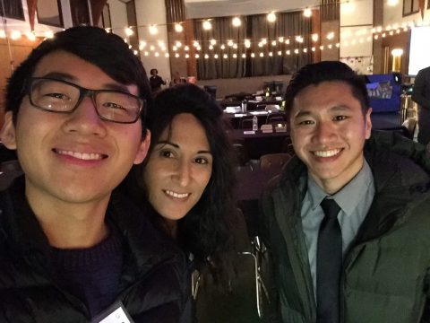 (l. to r.) Wu, Pegah, and Lacson are pictured at the series, which Pegah attended all nights but one. Photo provided by Audan Wu