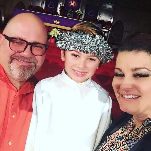 (Left to right) Todd, T2, and Connie Jeffrey. West Covina Hills church Pastor Rogelio Paquini baptizes Todd and Connie Jeffrey on Feb. 17, 2018. Photo by Todd and Connie Jeffrey.