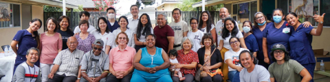 Participants and volunteers gather during the health risk assessment event.