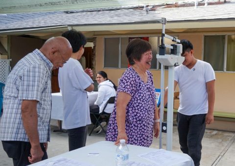 A participant receives health monitoring and screening at the BLC during a health risk assessment in 2022.