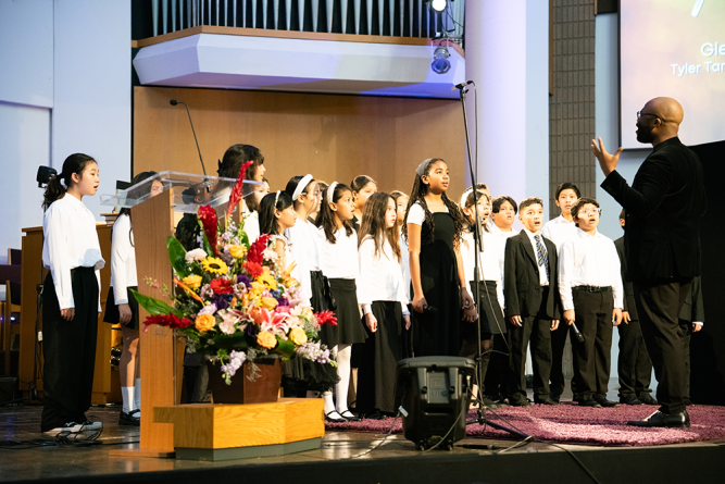 Glendale Adventist Academy fifth-graders provided special music with songs “Agnus Dei” and “Revelation 19.”