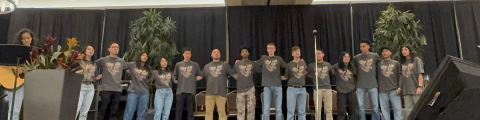 The SCC Youth Rush program performs their favorite song at the iShare Convention, a weekend event where student literature evangelists from the Pacific Union Conference gather to share testimonies and worship.